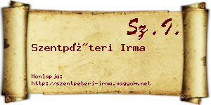 Szentpéteri Irma névjegykártya