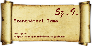 Szentpéteri Irma névjegykártya